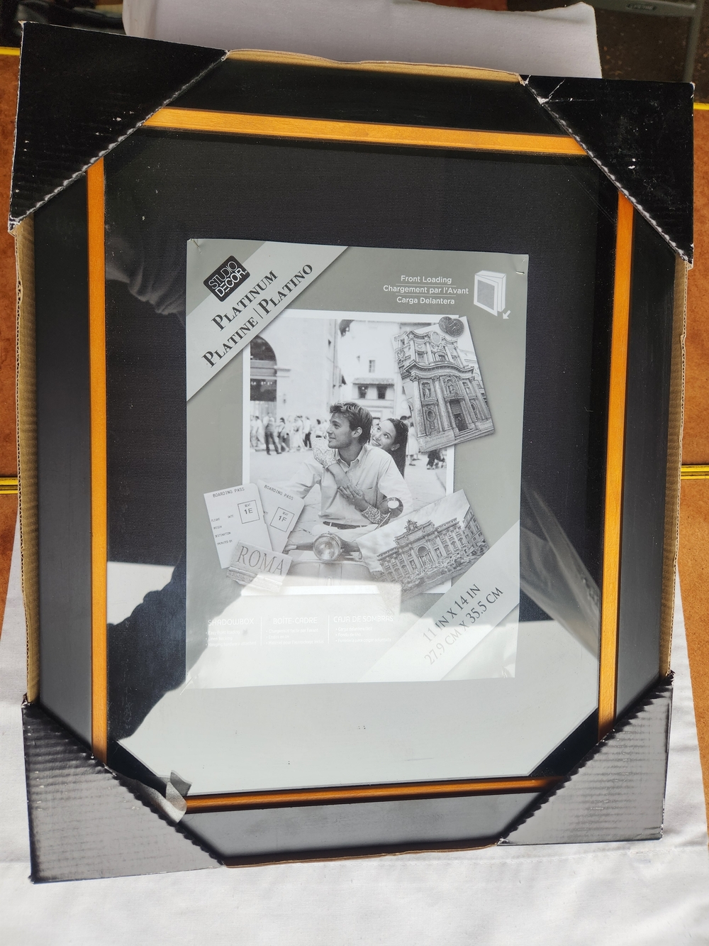 Studio Decor Black Shadow Box with Gold Accent Trim
